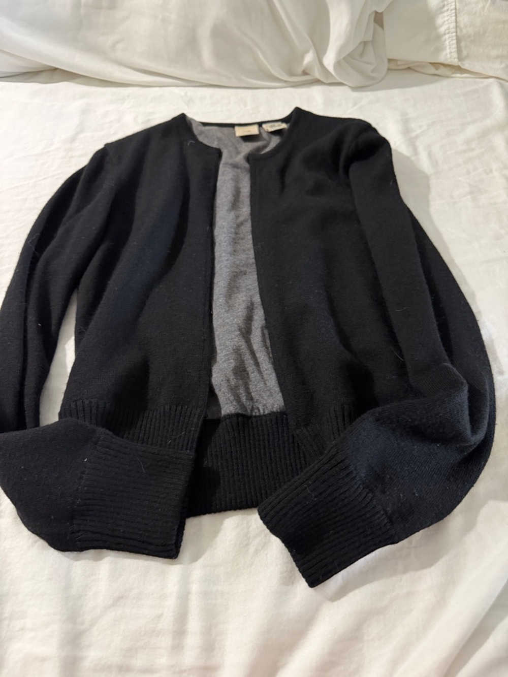 Classic Black Cardigan with Gray Lining SZ: XS